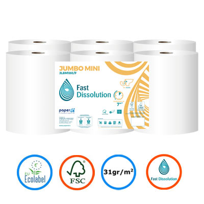 Χαρτί υγείας Jumbo Mini Fast Dissolution Paperdi