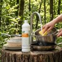 Συμπυκνωμένο ήπιο υγρό για πλύσιμο σκευών στο χέρι με ευχάριστο άρωμα