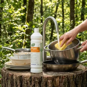 Συμπυκνωμένο ήπιο υγρό για πλύσιμο σκευών στο χέρι με ευχάριστο άρωμα